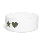 Heart & Star Pet Bowl Ceramic Dog & Cat Food Bowl, Cute Patterned Feeder