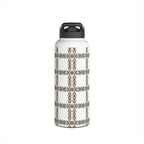 Insulated Stainless Water Bottle Colorful Geometric Tile Pattern