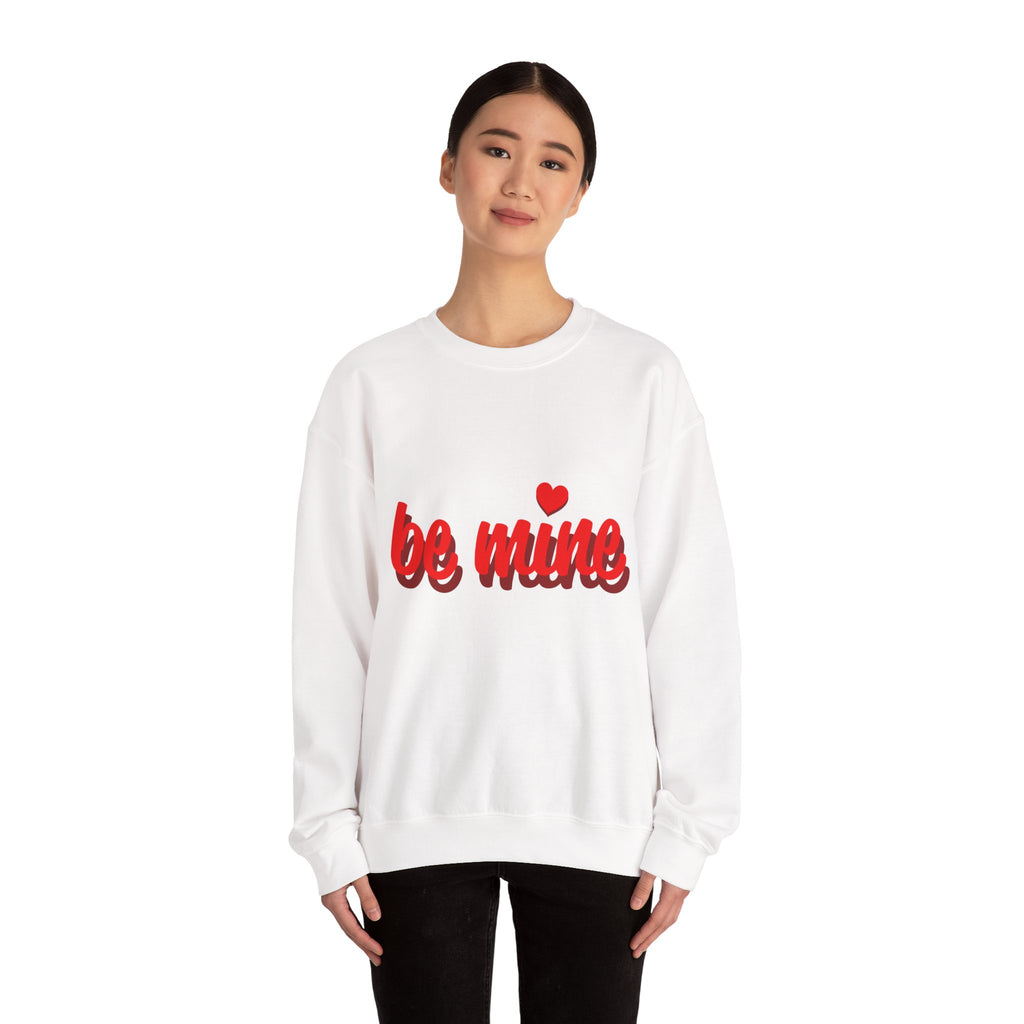 Valentine "Be Mine" Crewneck Sweatshirt Romantic Red Script Pullover