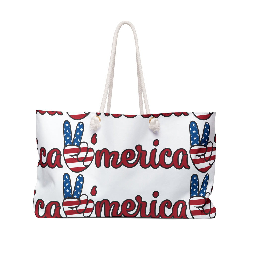 Cozy Fireplace Weekender Bag  Americana ‘Home’ Travel Tote