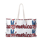 Cozy Fireplace Weekender Bag  Americana ‘Home’ Travel Tote