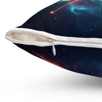 Geometric Neon Mandala Pillow Vibrant Cosmic Decorative Throw