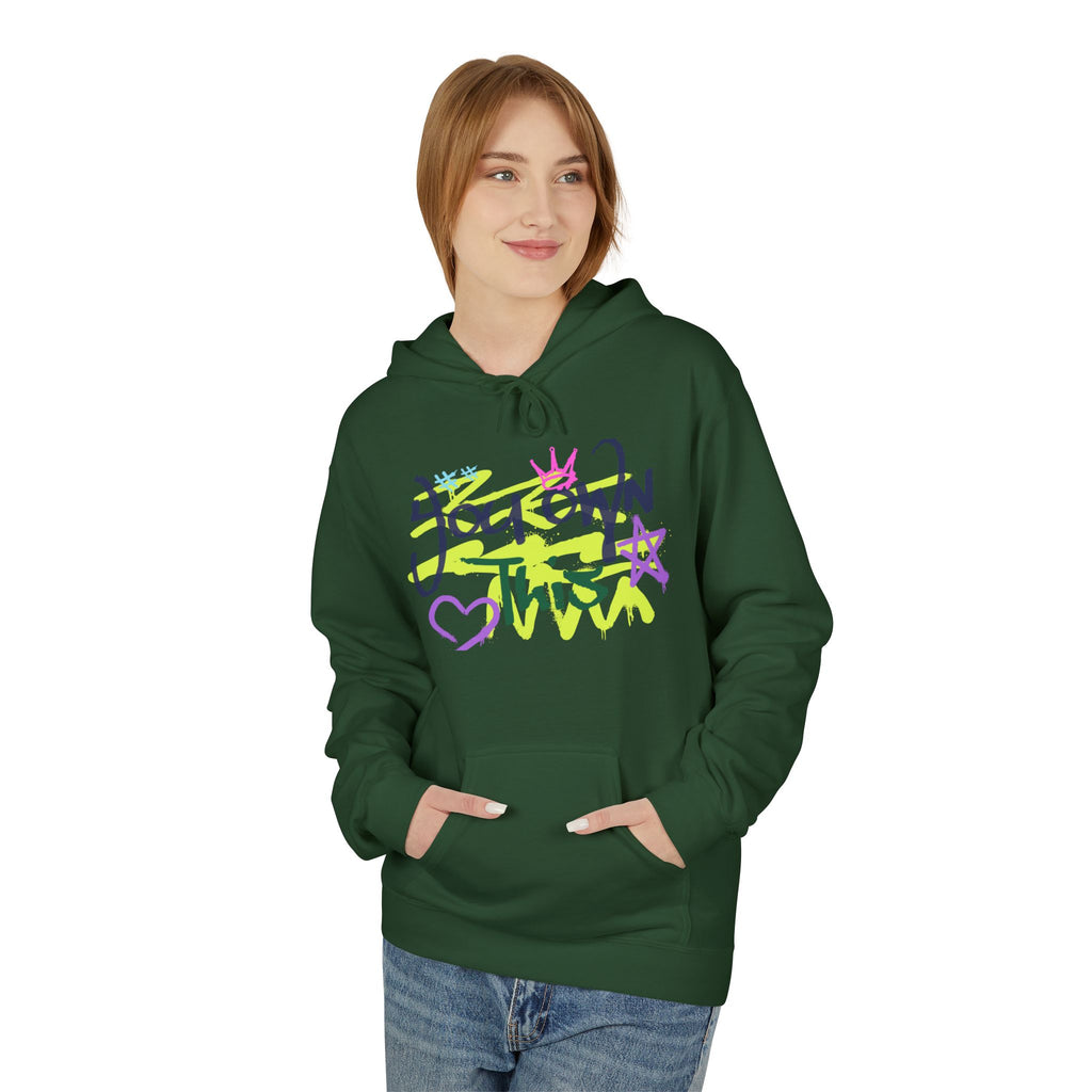 Hoodie — "You Down This" Graffiti Heart Star Streetwear Pullover
