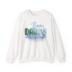 Rain Drops Crewneck Sweatshirt – Pastel Watercolor Raindrop