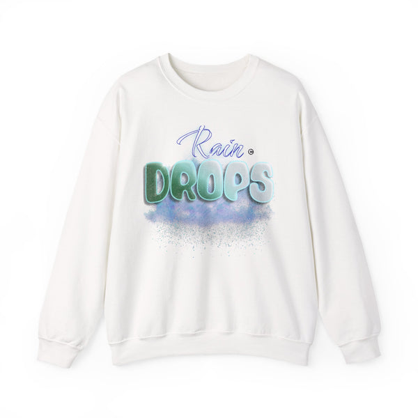 Rain Drops Crewneck Sweatshirt – Pastel Watercolor Raindrop