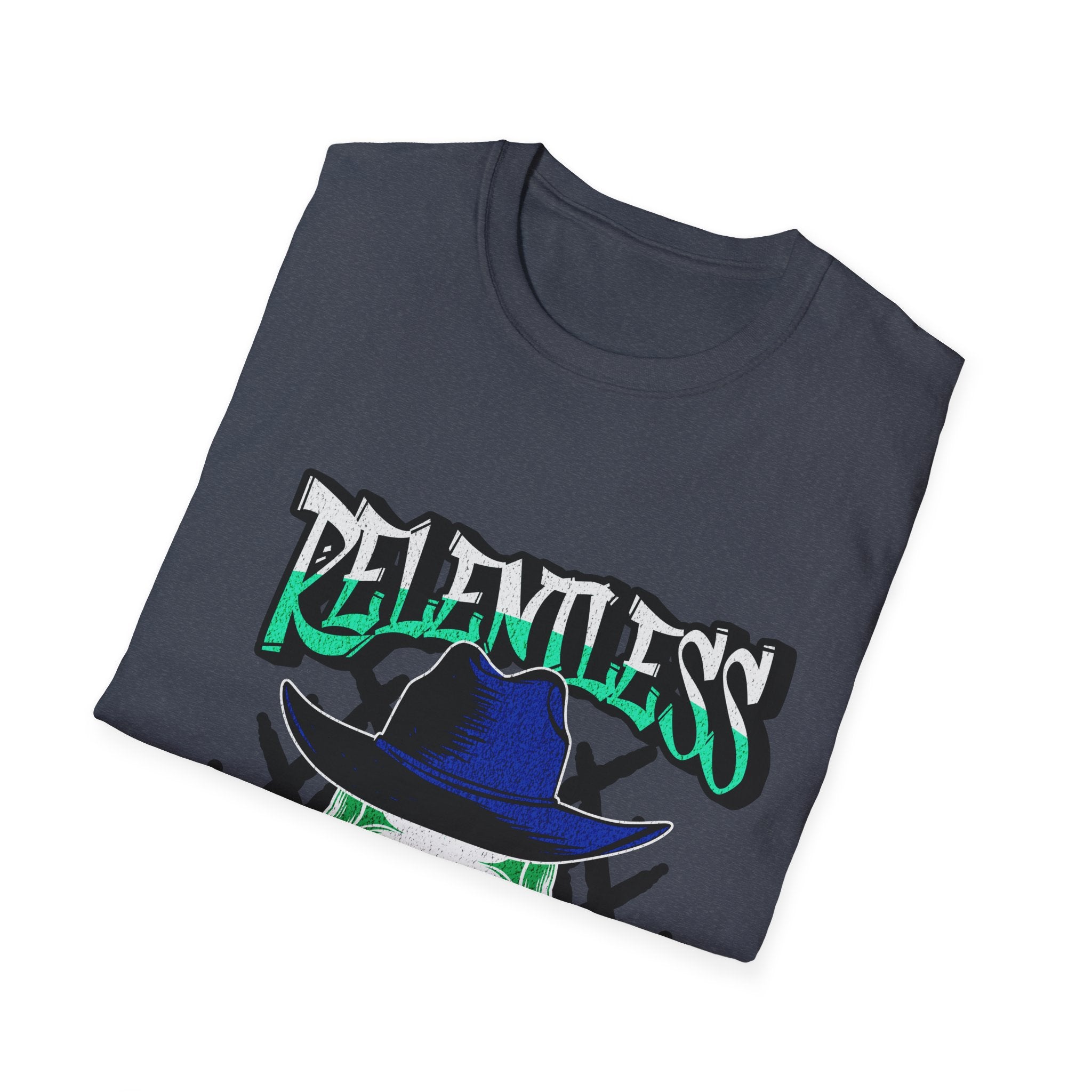 Relentless Skull T-Shirt – Green Skull with Hat & Snake Graphic