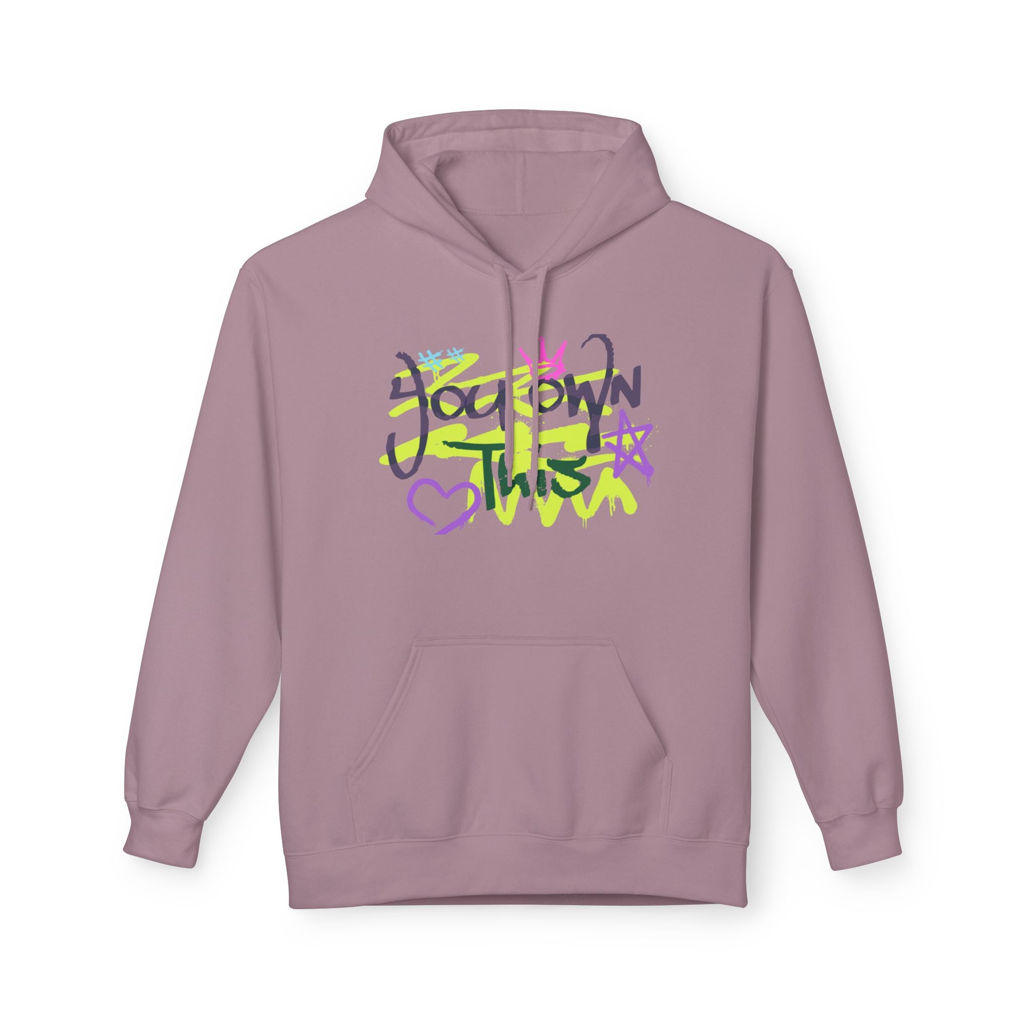 Hoodie — "You Down This" Graffiti Heart Star Streetwear Pullover
