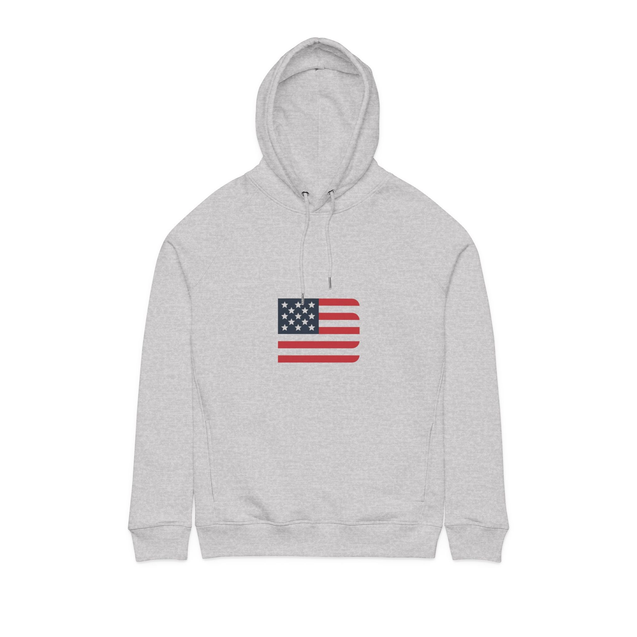American Flag Minimalist Hoodie Small Retro USA Flag on Chest