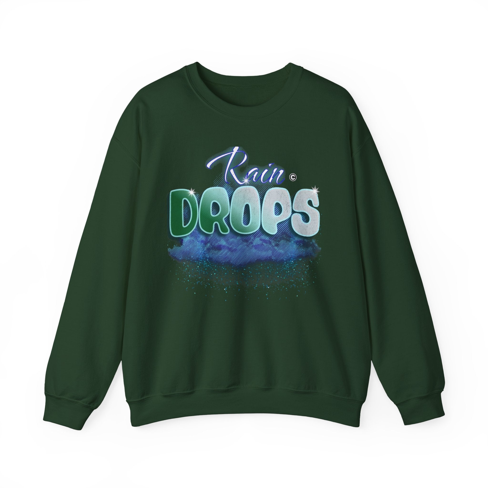 Rain Drops Crewneck Sweatshirt – Pastel Watercolor Raindrop