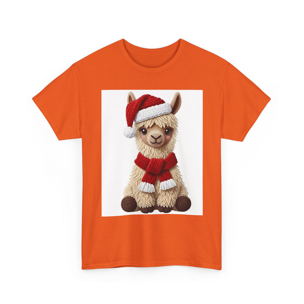 Christmas Alpaca T‑Shirt – Cute Santa Scarf Llama Holiday Tee
