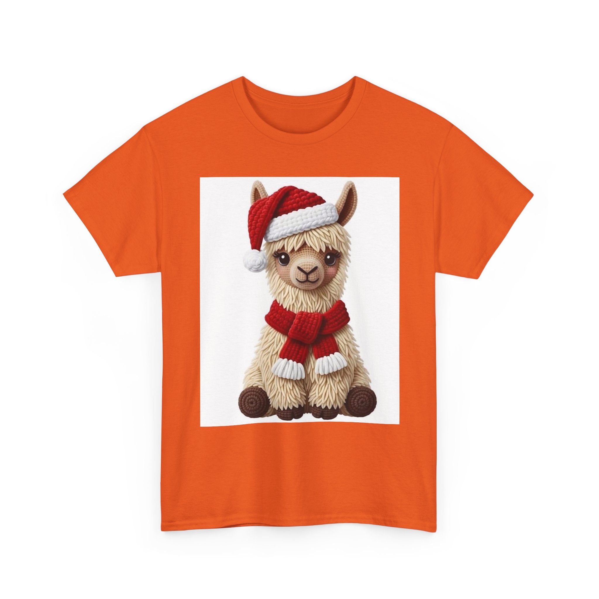 Christmas Alpaca T‑Shirt – Cute Santa Scarf Llama Holiday Tee