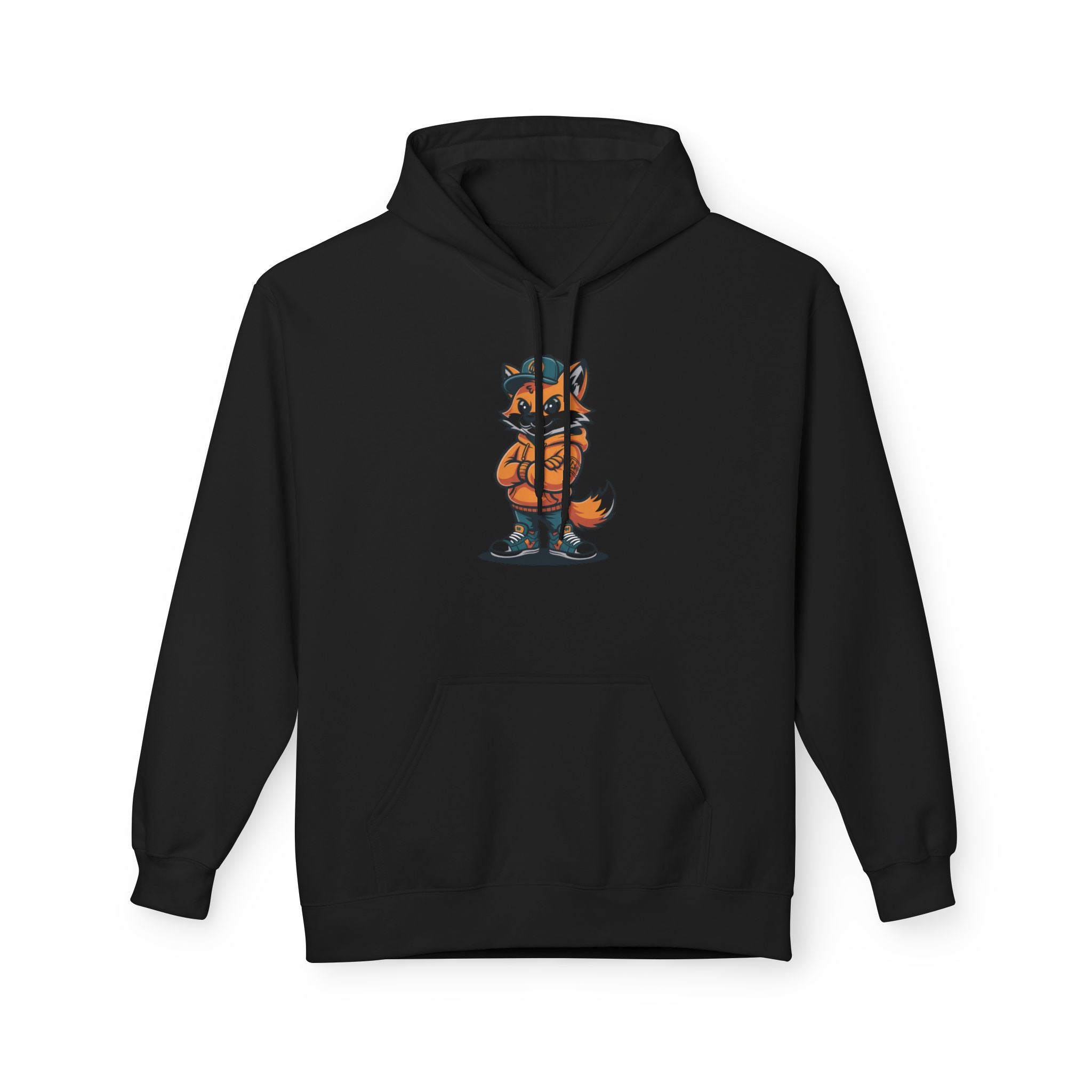 Fox Cartoon Hoodie Cute Red Fox Illustration Pullover
