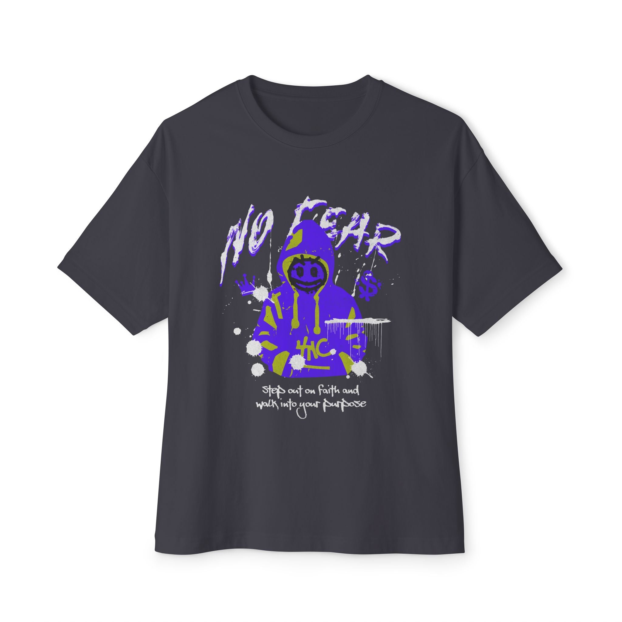 Graphic Tee — Purple Hooded Figure Streetwear T‑Shirt