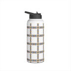 Insulated Stainless Water Bottle Colorful Geometric Tile Pattern