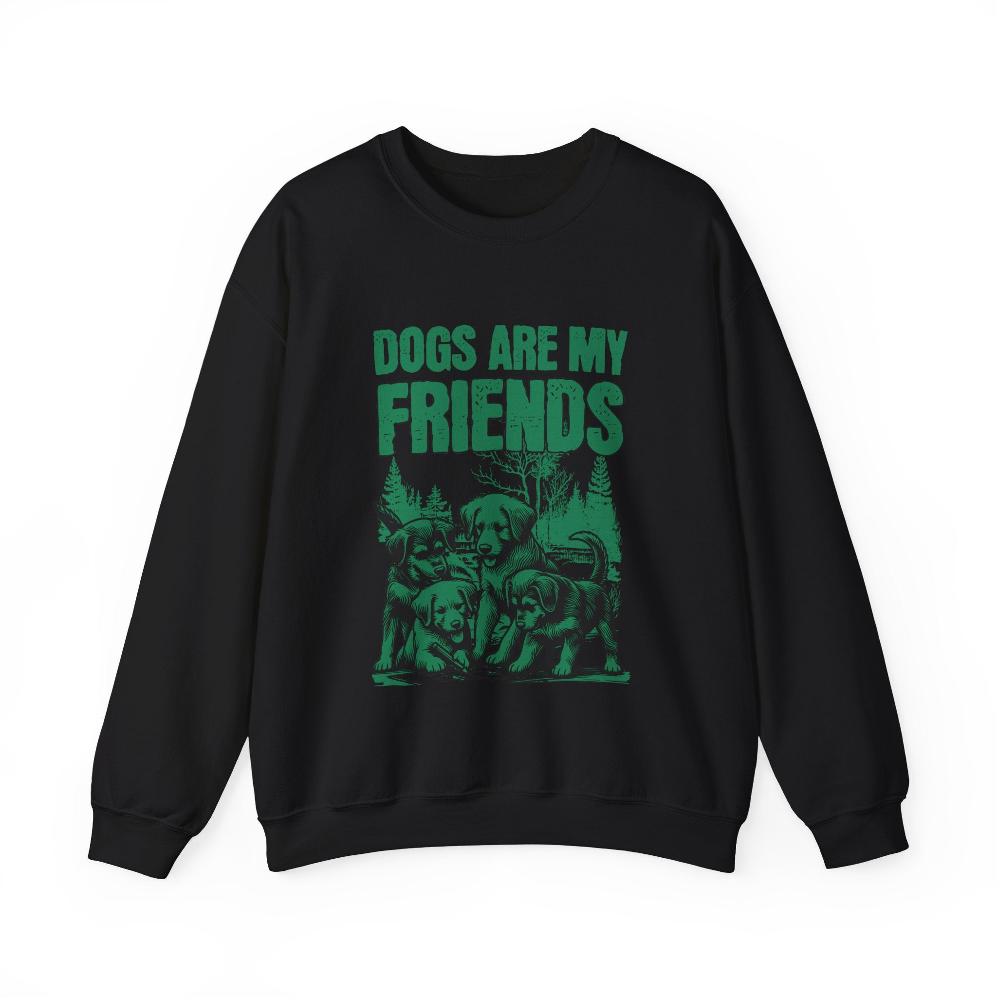 Dogs Are My Friends Sweatshirt — Vintage Green Puppy Crewneck