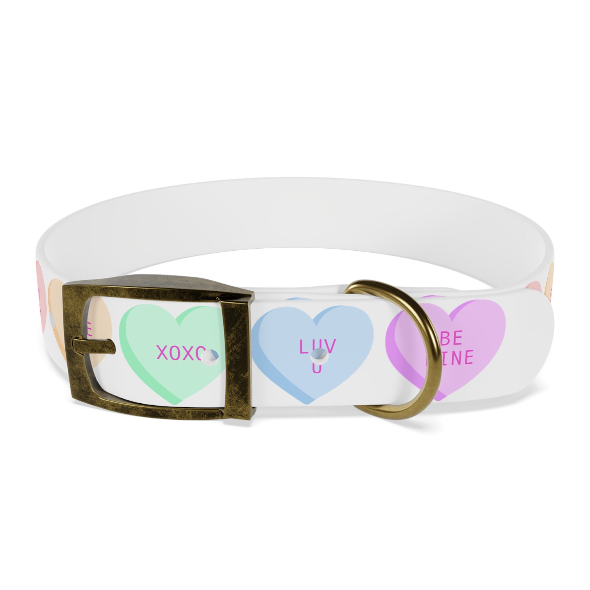 Valentine Conversation Heart Dog Collar Cute AF & Be Mine Pet Collar