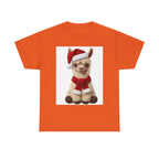 Weihnachts-Alpaka-T-Shirt – Niedliches Weihnachtsmann-Schal-Lama-Weihnachts-T-Shirt 