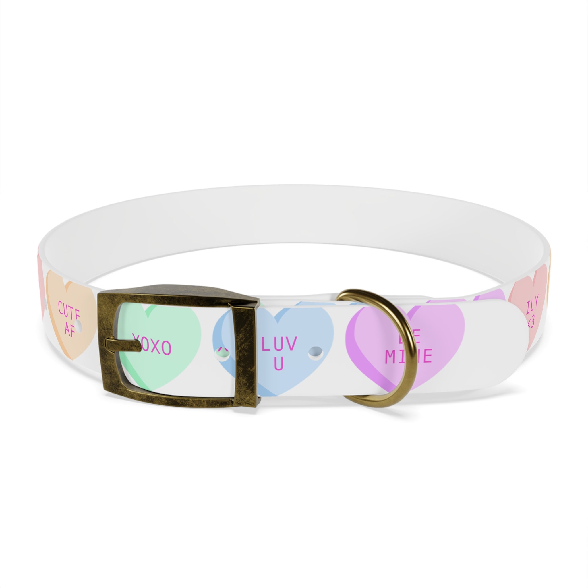 Valentine Conversation Heart Dog Collar Cute AF & Be Mine Pet Collar