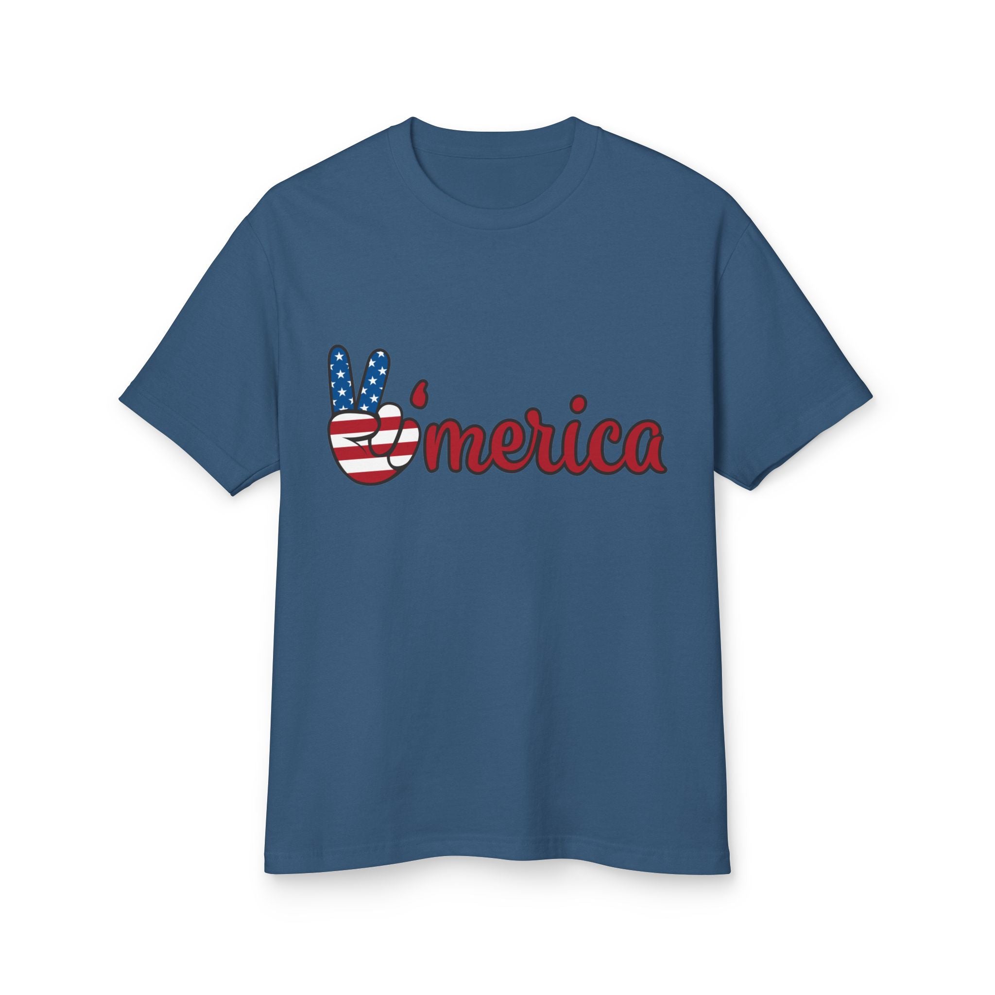 'Merica Peace Sign Tee Retro Patriotic America Graphic T-Shirt