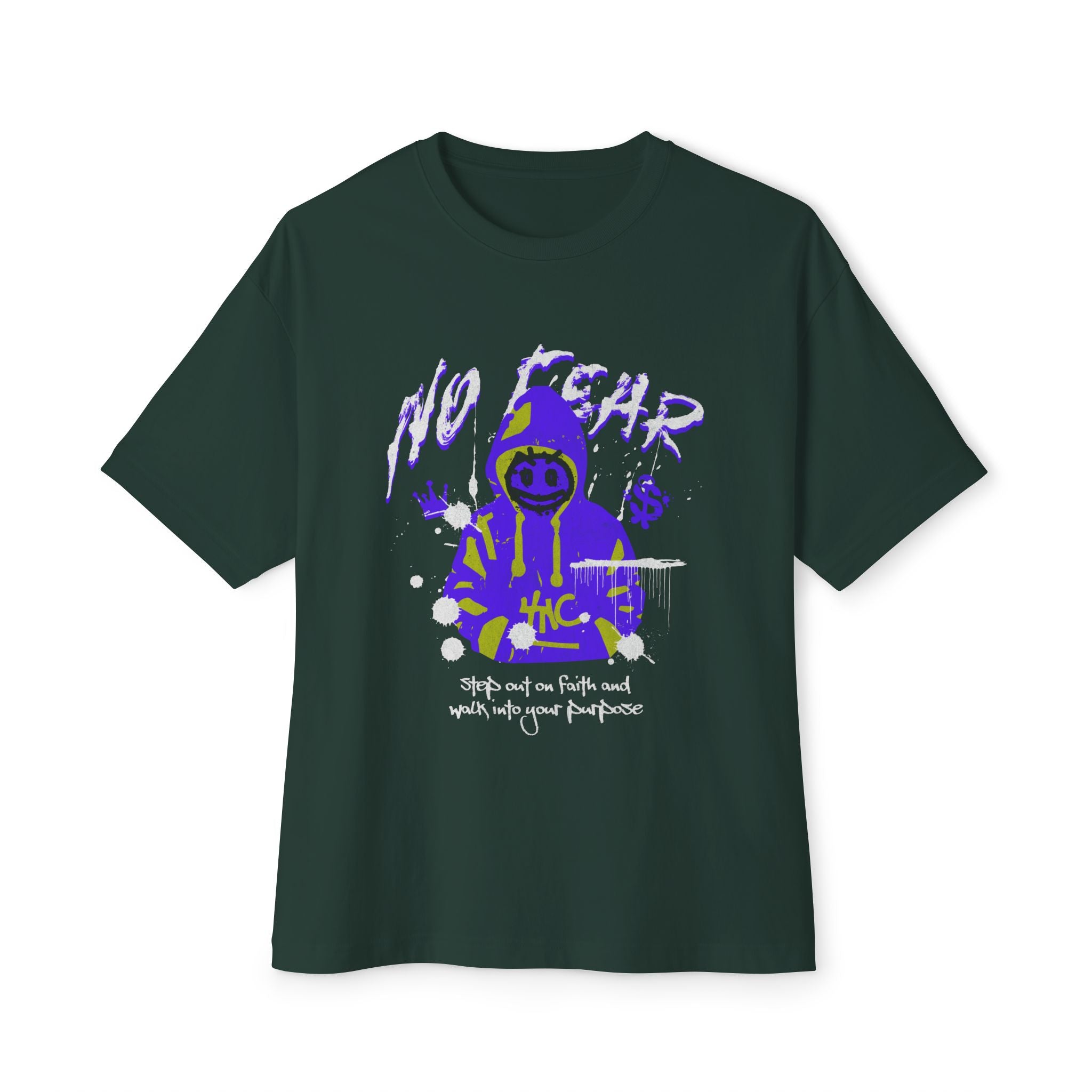 Graphic Tee — Purple Hooded Figure Streetwear T‑Shirt