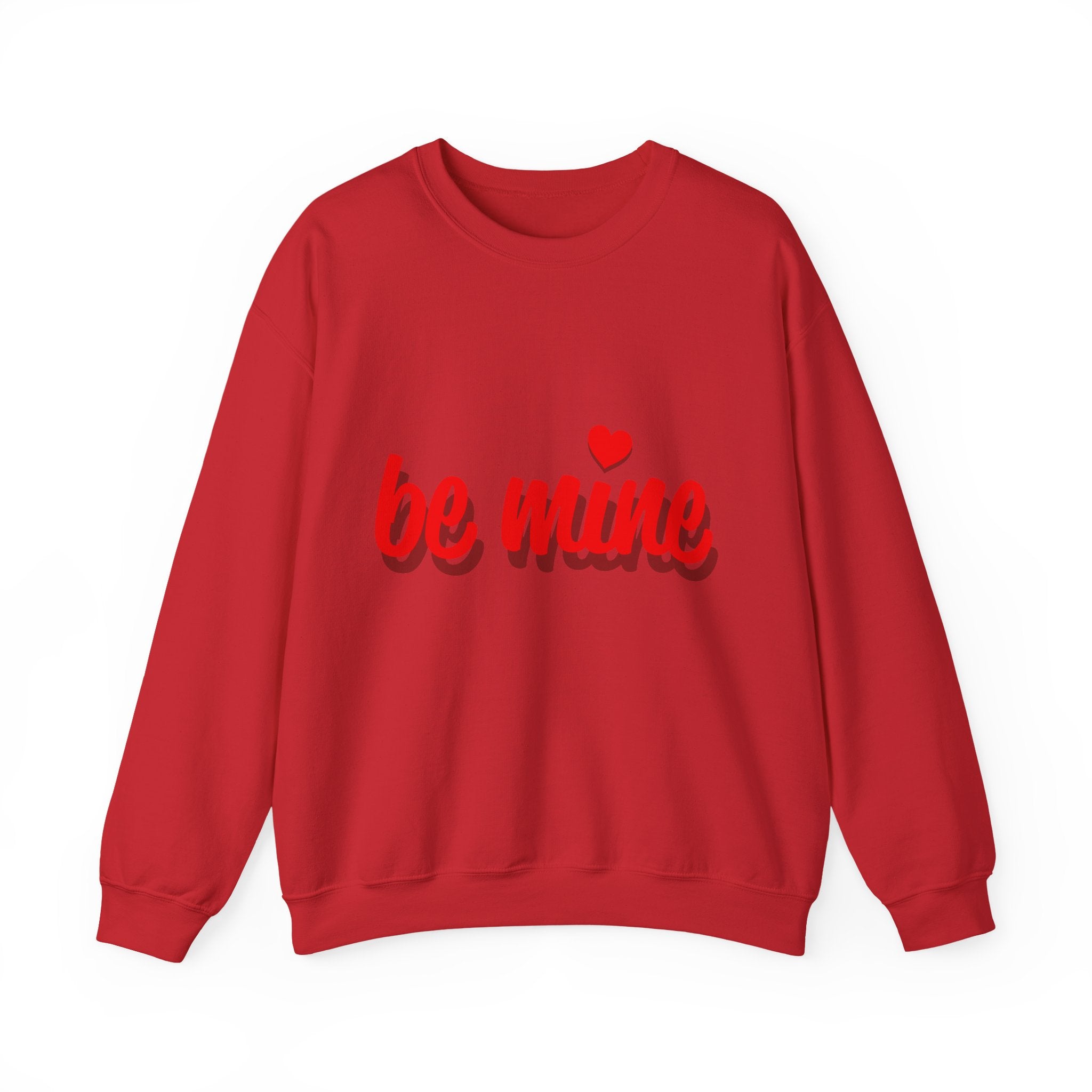 Valentine "Be Mine" Crewneck Sweatshirt Romantic Red Script Pullover