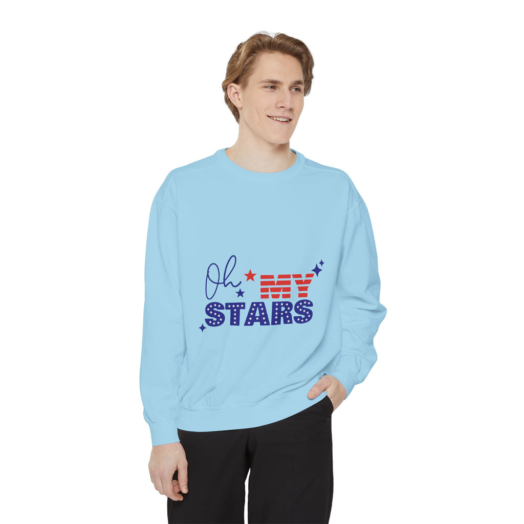 Oh My Stars Sweatshirt Patriotic USA Flag Graphic