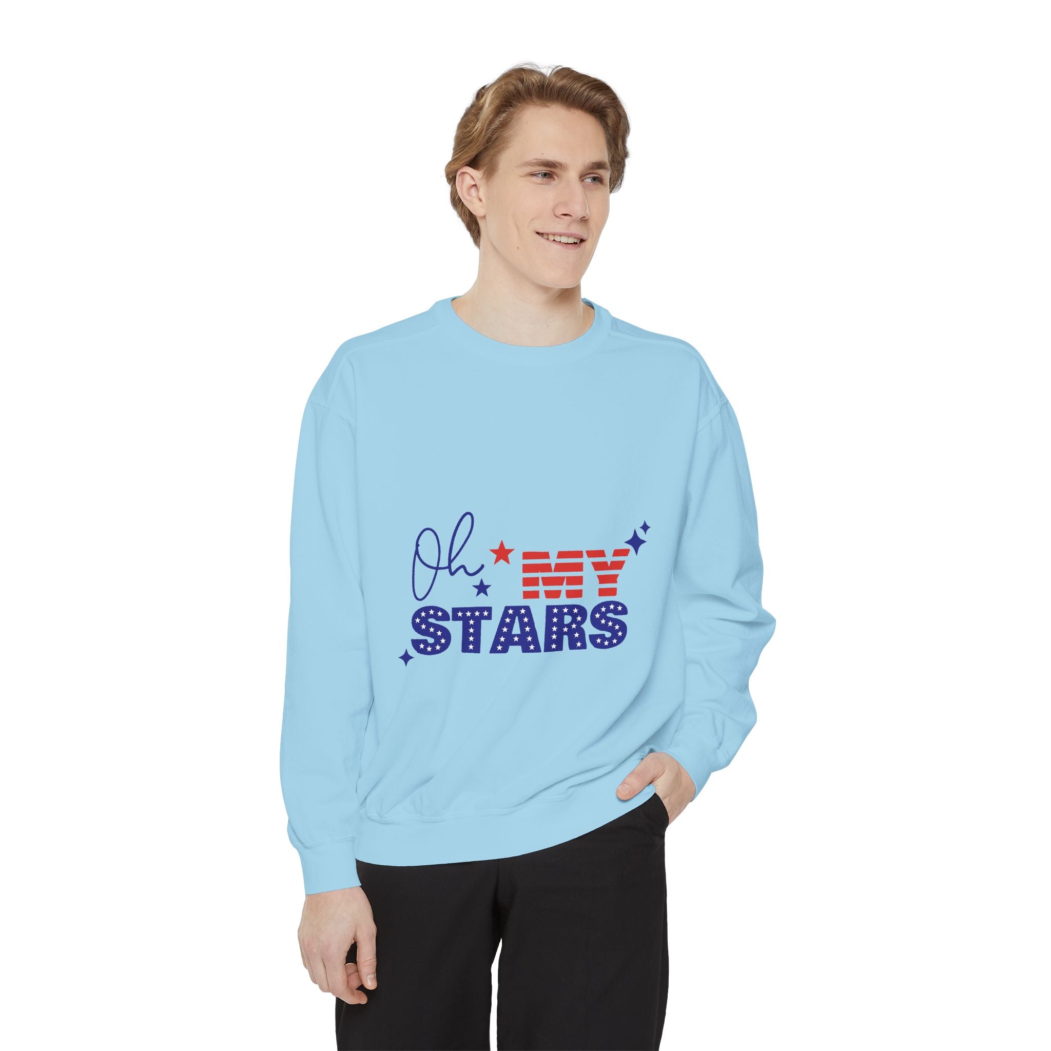 Oh My Stars Sweatshirt Patriotic USA Flag Graphic