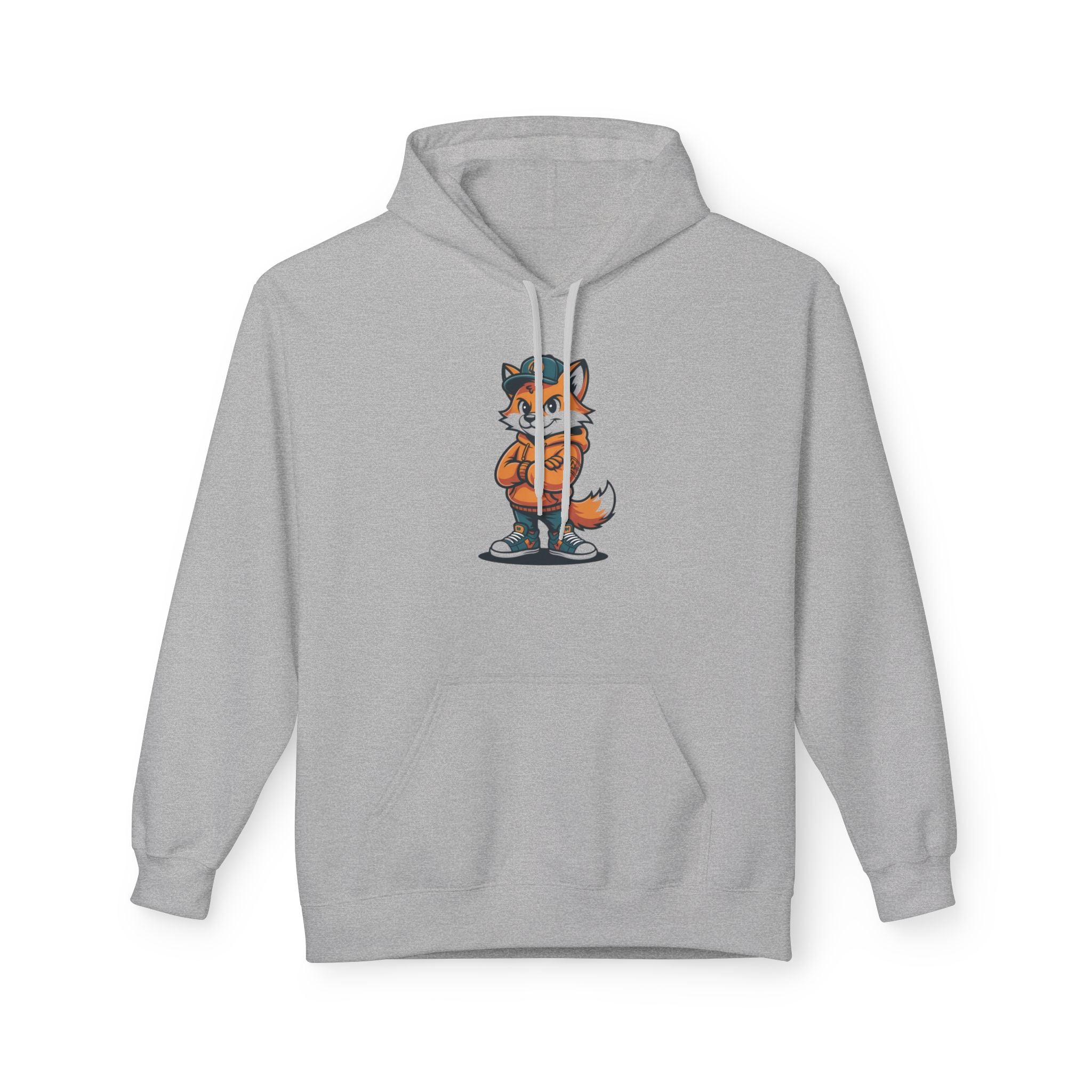 Fox Cartoon Hoodie Cute Red Fox Illustration Pullover