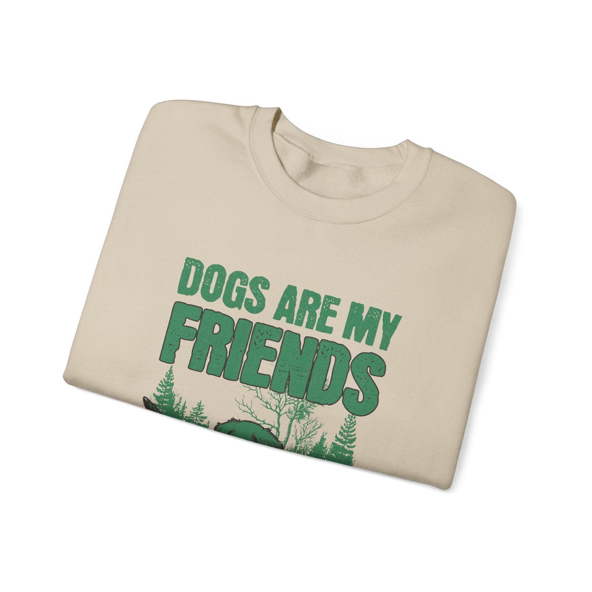 Dogs Are My Friends Sweatshirt — Vintage Green Puppy Crewneck