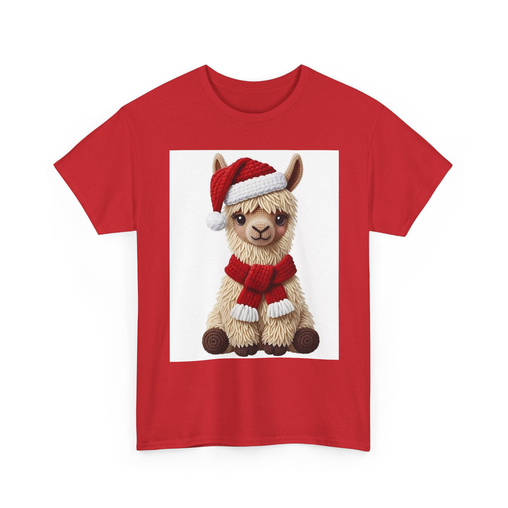 Christmas Alpaca T‑Shirt – Cute Santa Scarf Llama Holiday Tee