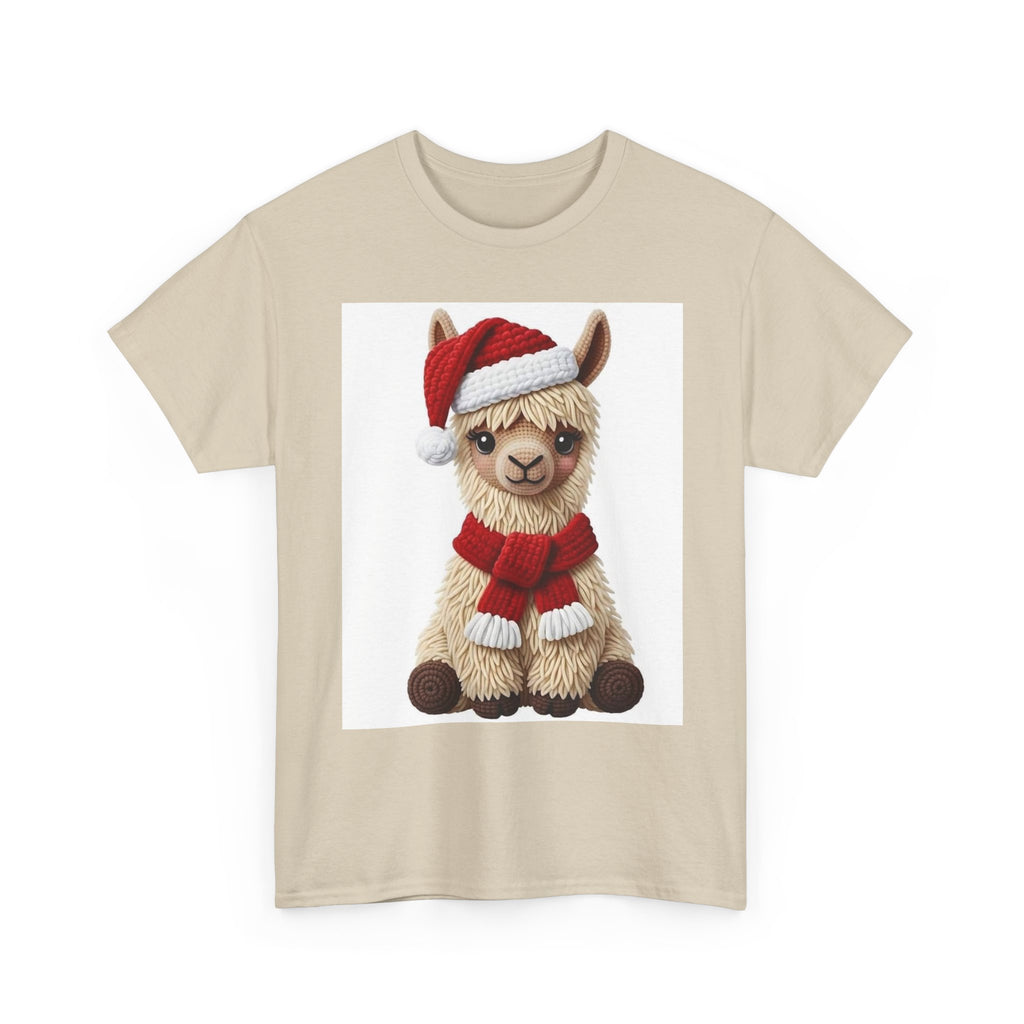 Christmas Alpaca T‑Shirt – Cute Santa Scarf Llama Holiday Tee