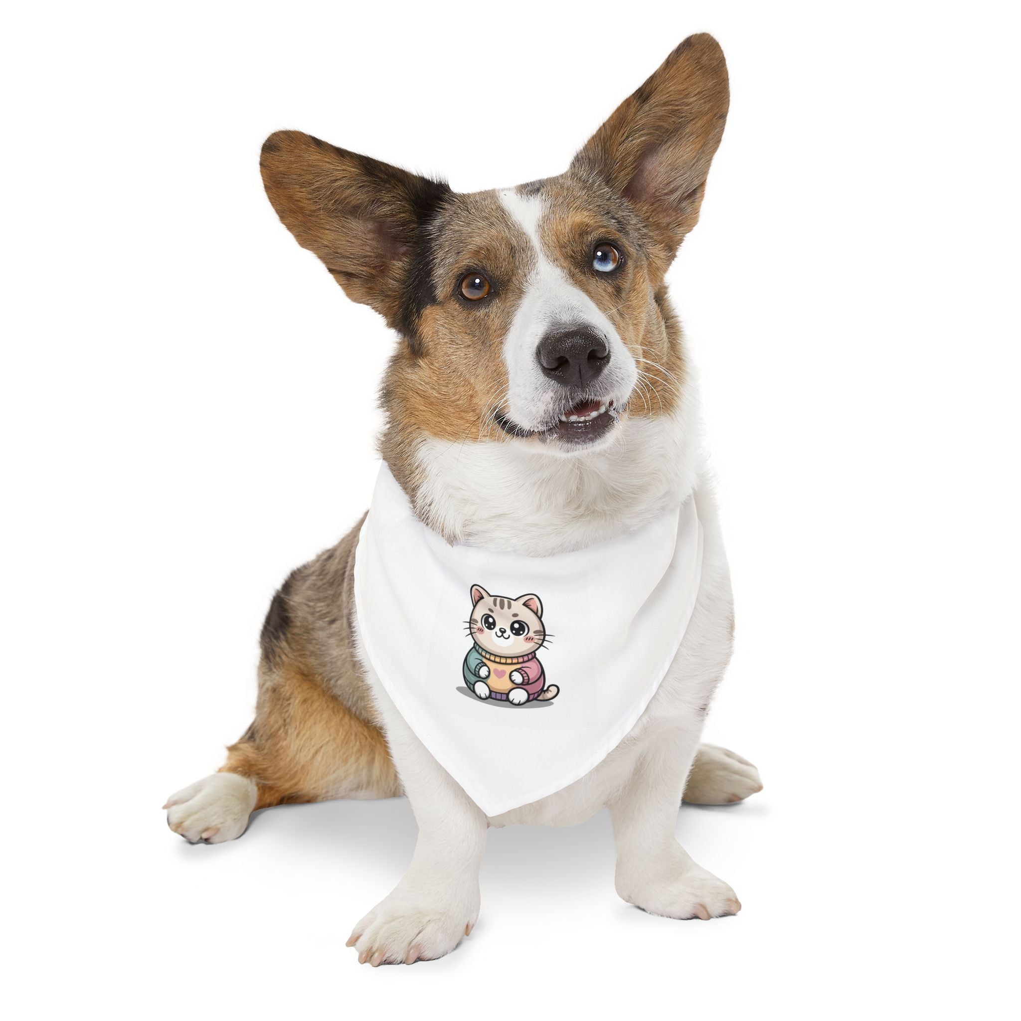 Cute Kawaii Cat Pet Bandana Collar Pastel Lucky Cat Design for Dogs & Cats