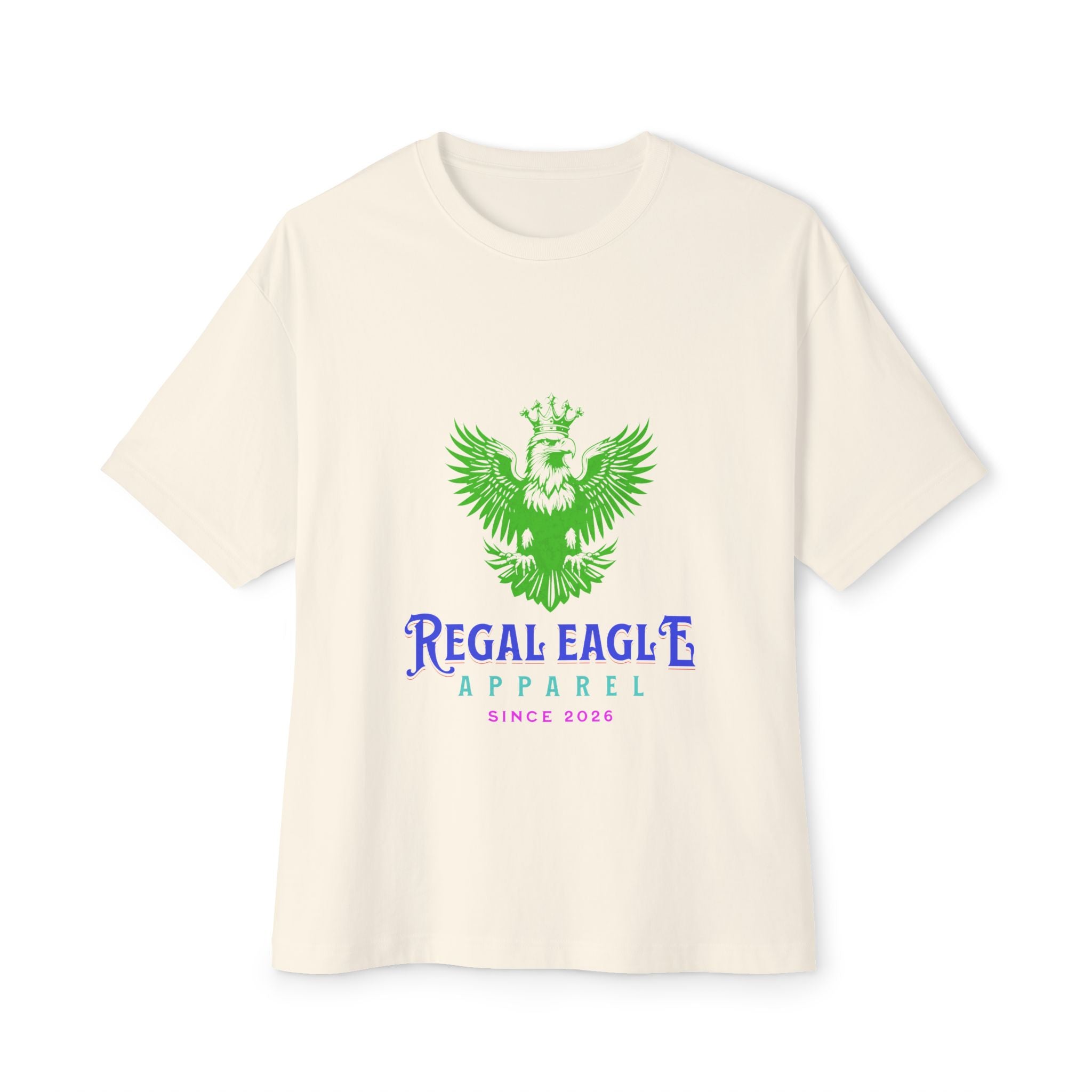 Regal Eagle Apparel Tee — Vintage Green Crest Logo Boxy T-Shirt