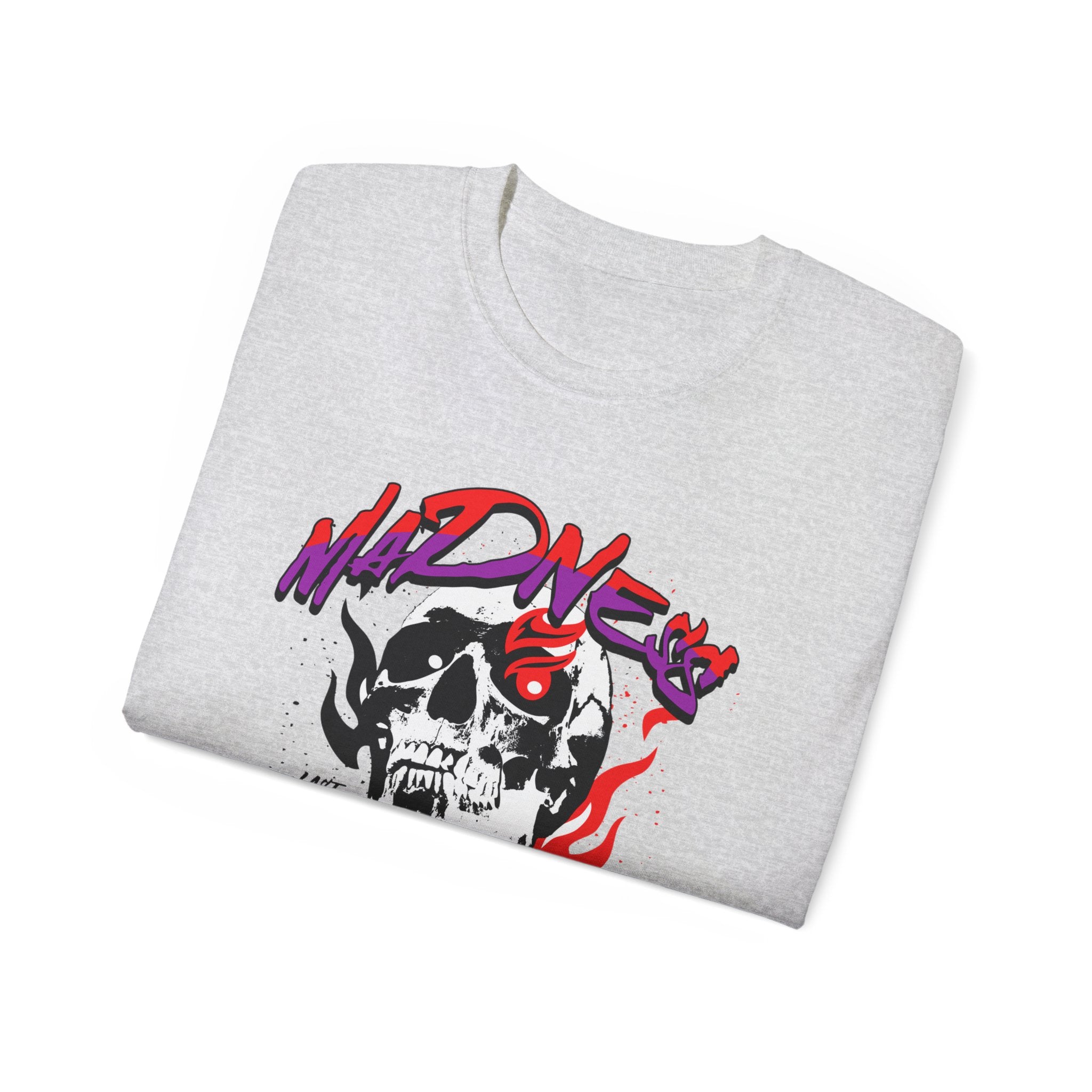 Skull Flames Tee — 'Madness' Graphic Cotton T-Shirt
