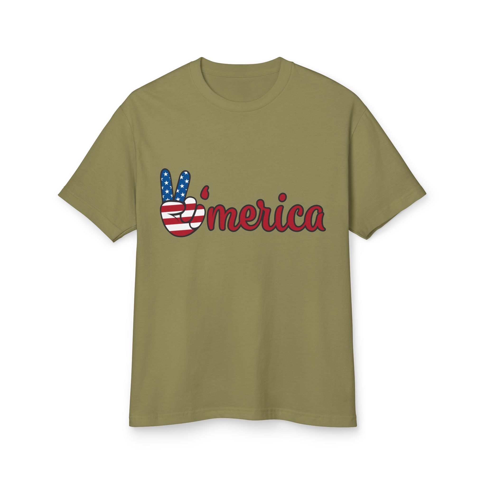 'Merica Peace Sign Tee Retro Patriotic America Graphic T-Shirt
