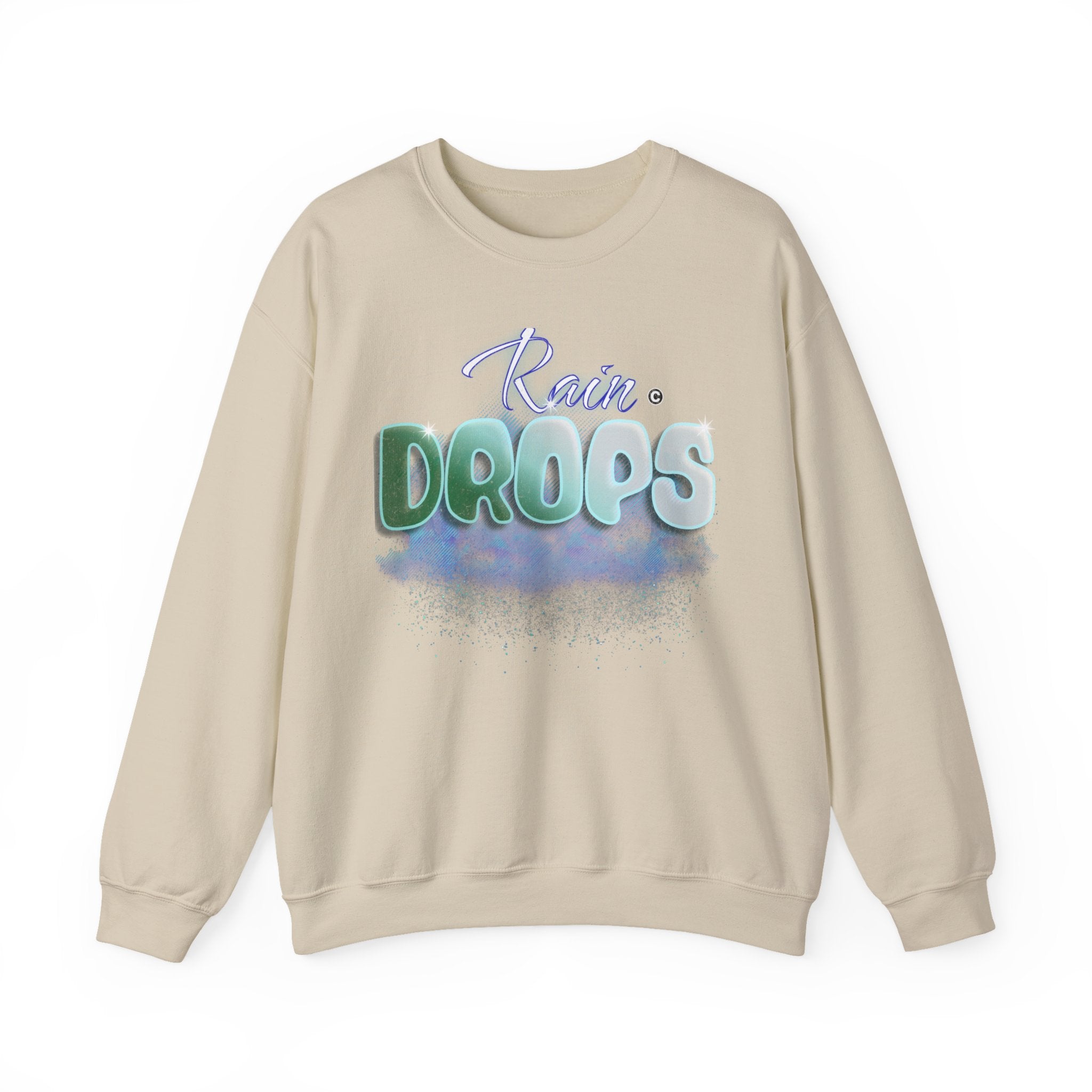 Rain Drops Crewneck Sweatshirt – Pastel Watercolor Raindrop