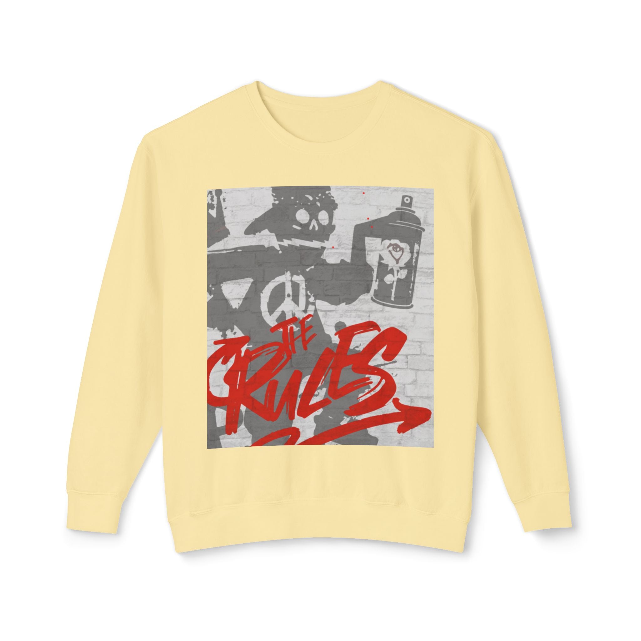 Graffiti Vibes Crewneck Sweatshirt — 'The Rules' Street Art Design