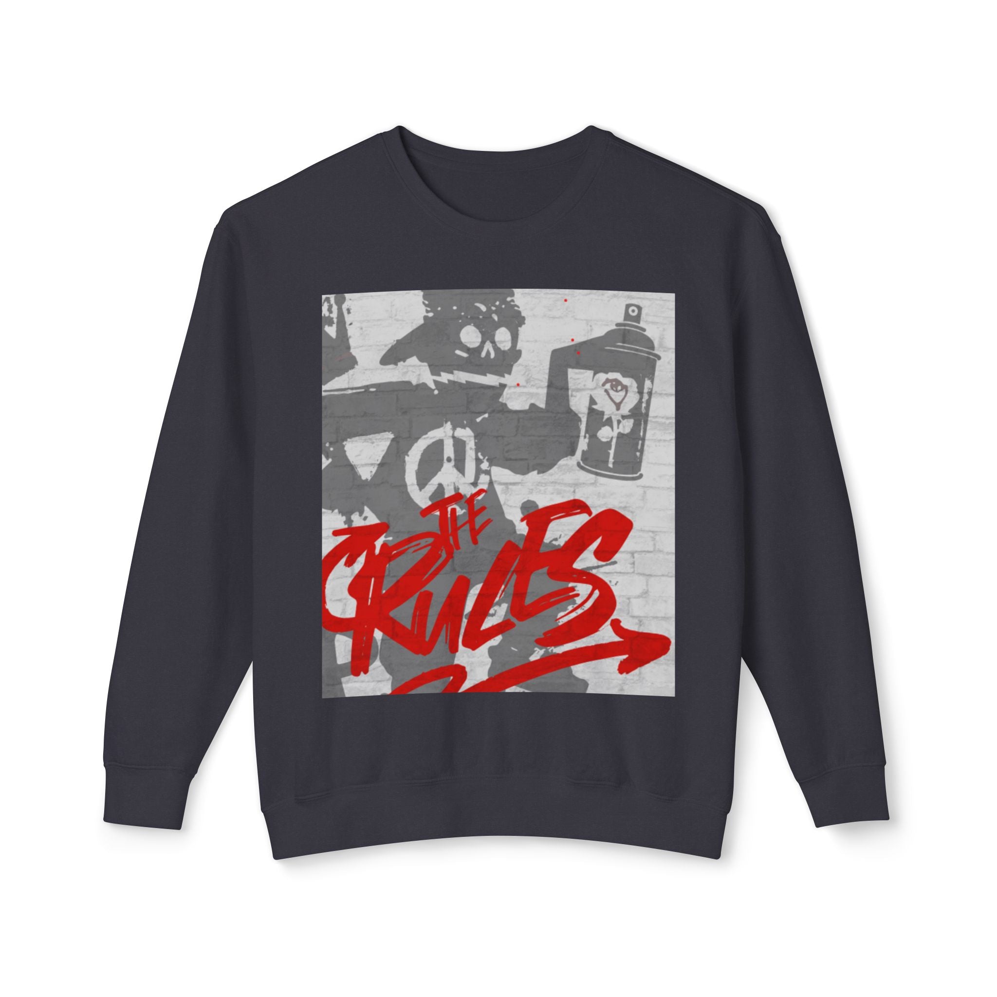 Graffiti Vibes Crewneck Sweatshirt — 'The Rules' Street Art Design