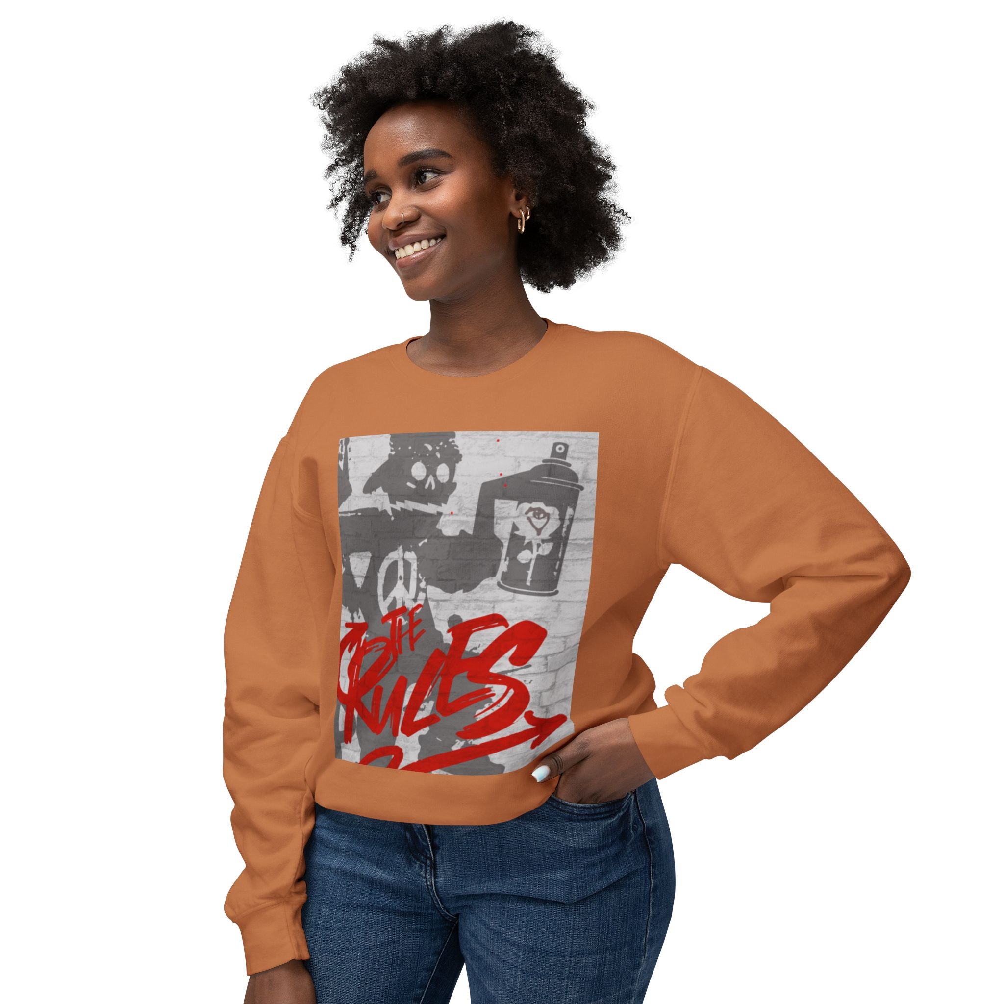 Graffiti Vibes Crewneck Sweatshirt — 'The Rules' Street Art Design