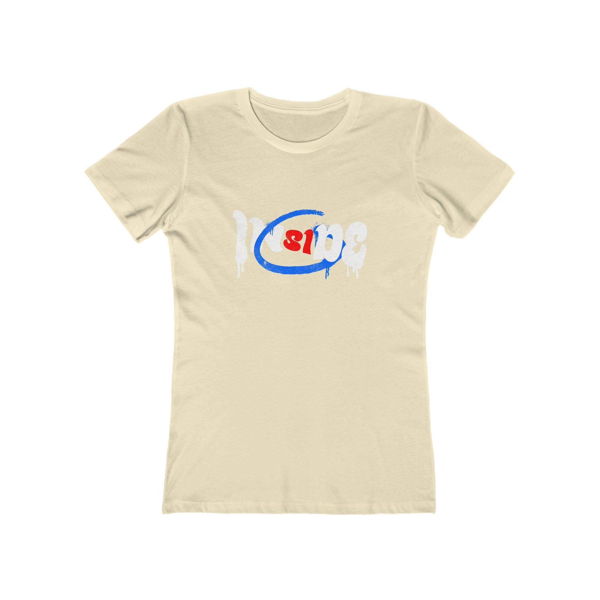 Boyfriend Tee for Women — Casual Graphic Crop T‑Shirt with Red & Blue Heart Logo