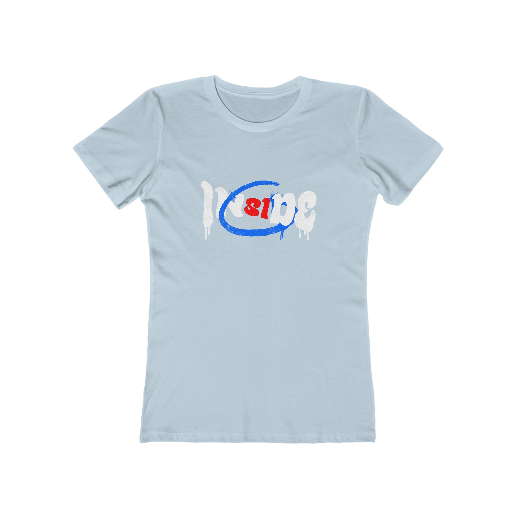 Boyfriend Tee for Women — Casual Graphic Crop T‑Shirt with Red & Blue Heart Logo
