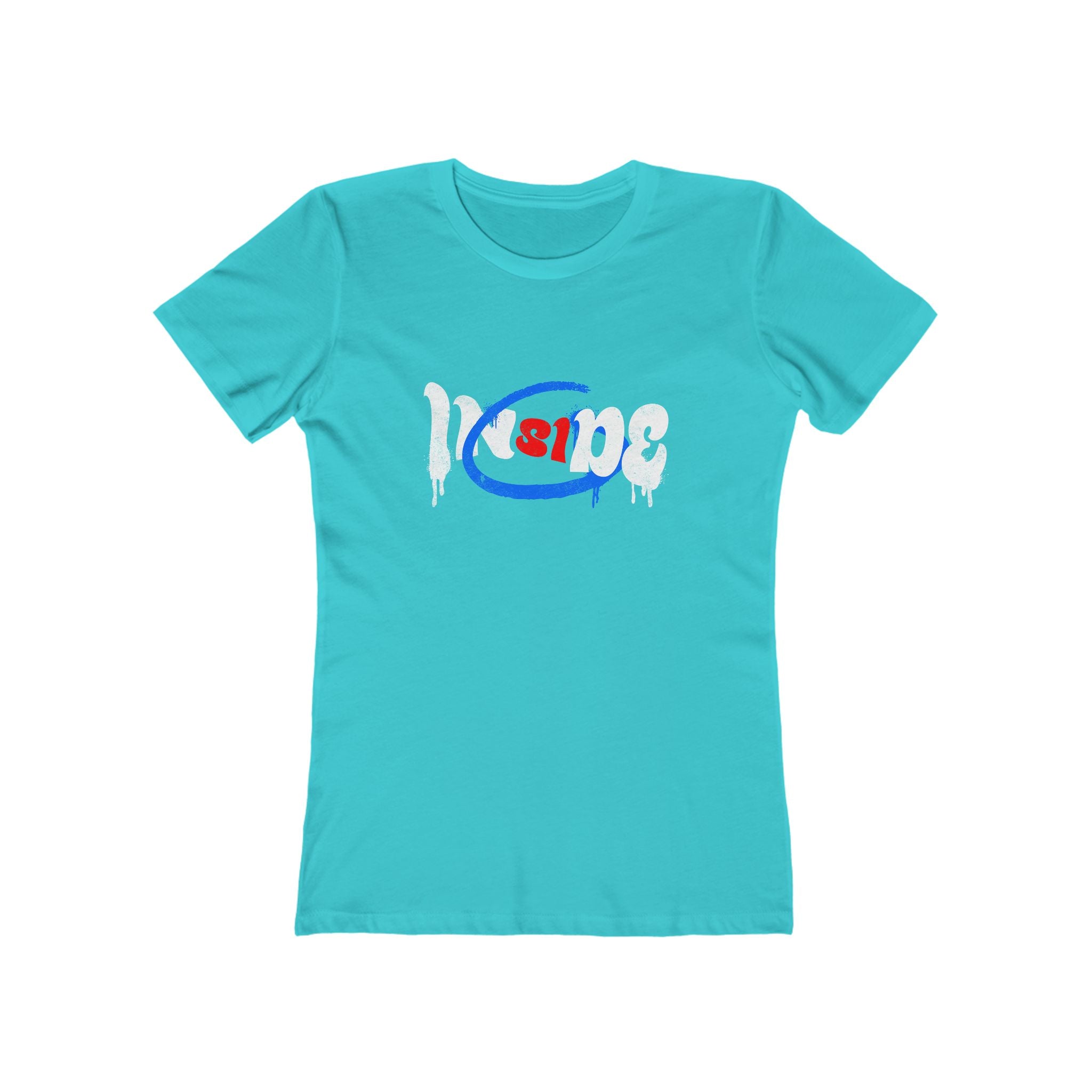 Boyfriend Tee for Women — Casual Graphic Crop T‑Shirt with Red & Blue Heart Logo