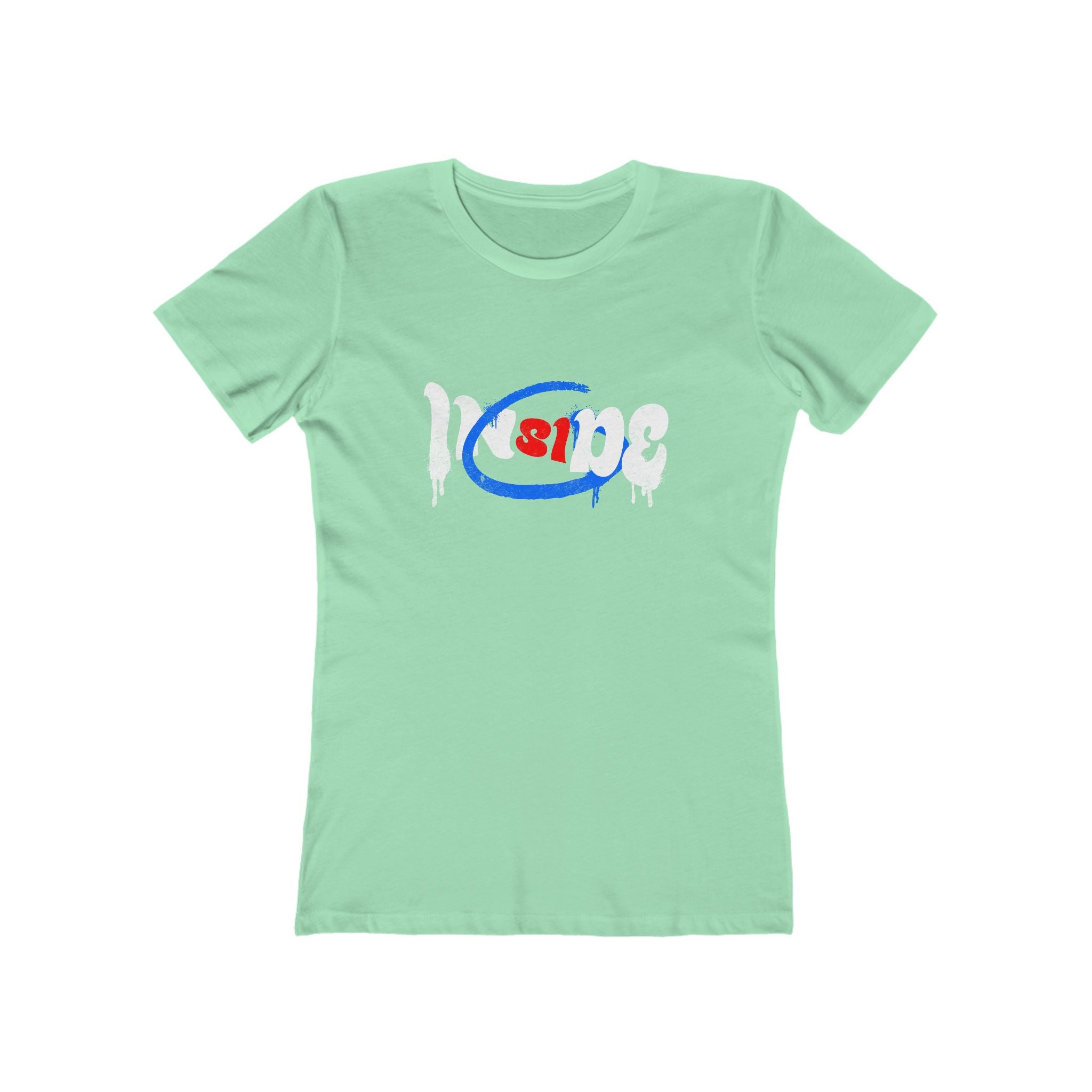 Boyfriend Tee for Women — Casual Graphic Crop T‑Shirt with Red & Blue Heart Logo