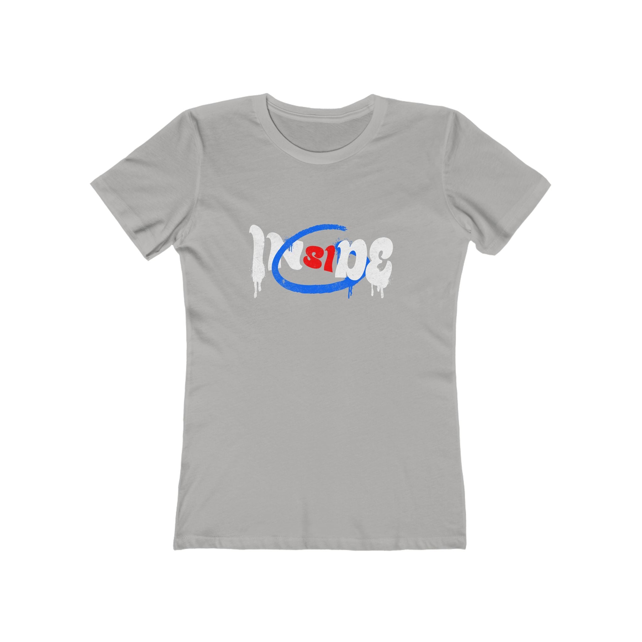 Boyfriend Tee for Women — Casual Graphic Crop T‑Shirt with Red & Blue Heart Logo