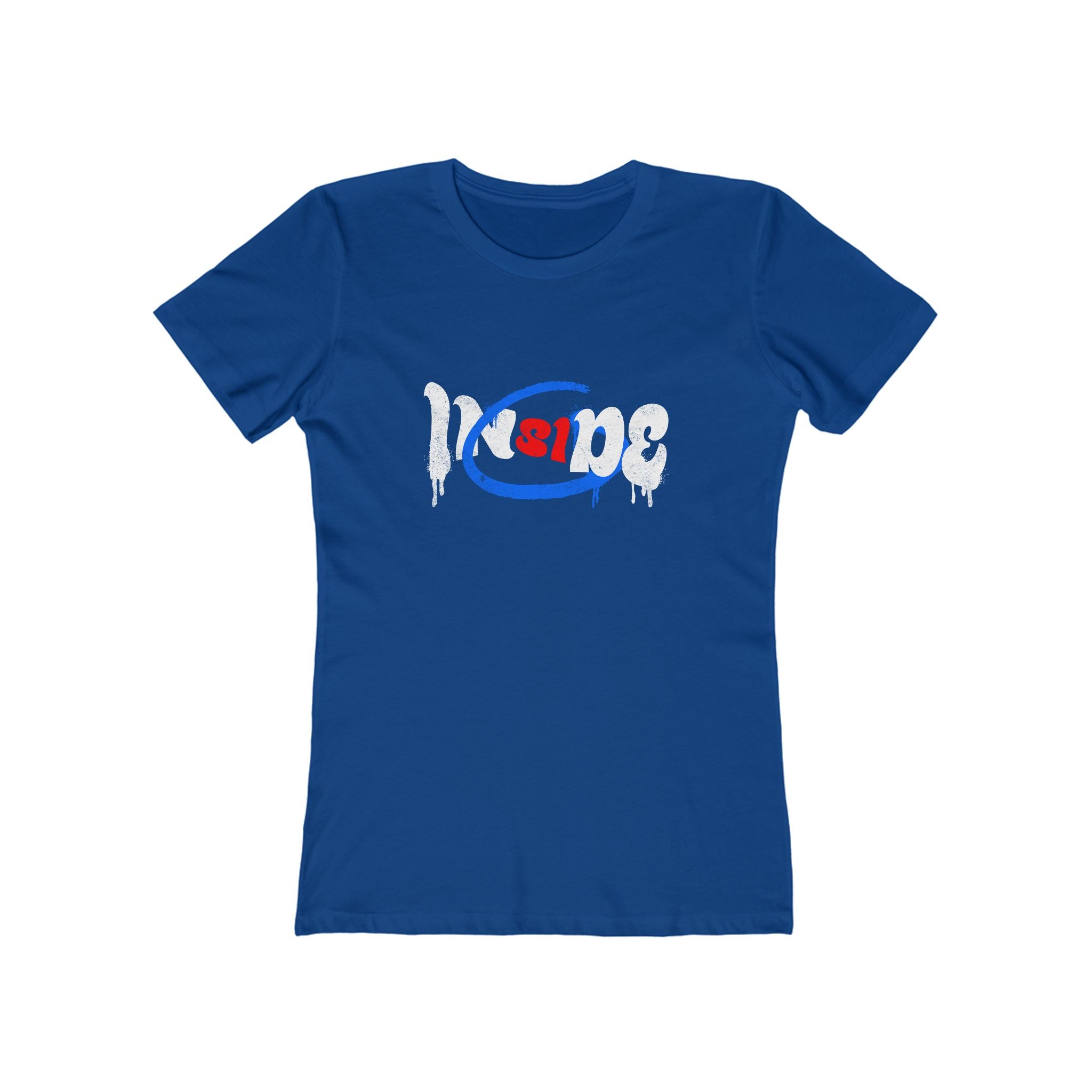 Boyfriend Tee for Women — Casual Graphic Crop T‑Shirt with Red & Blue Heart Logo