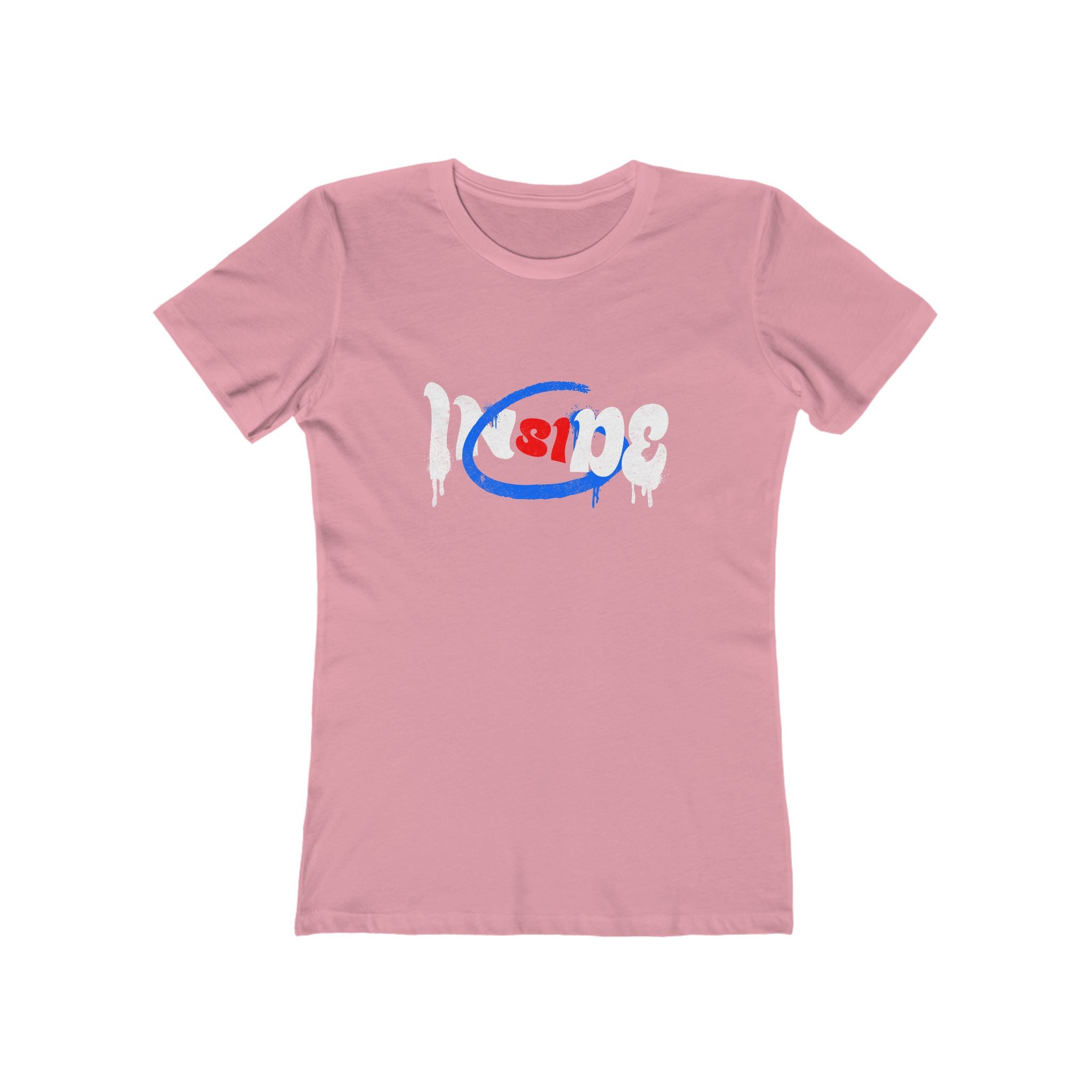 Boyfriend Tee for Women — Casual Graphic Crop T‑Shirt with Red & Blue Heart Logo