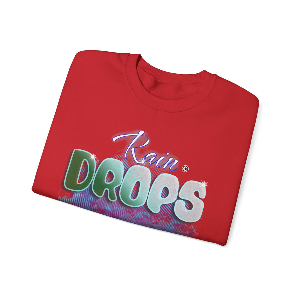Rain Drops Crewneck Sweatshirt – Pastel Watercolor Raindrop