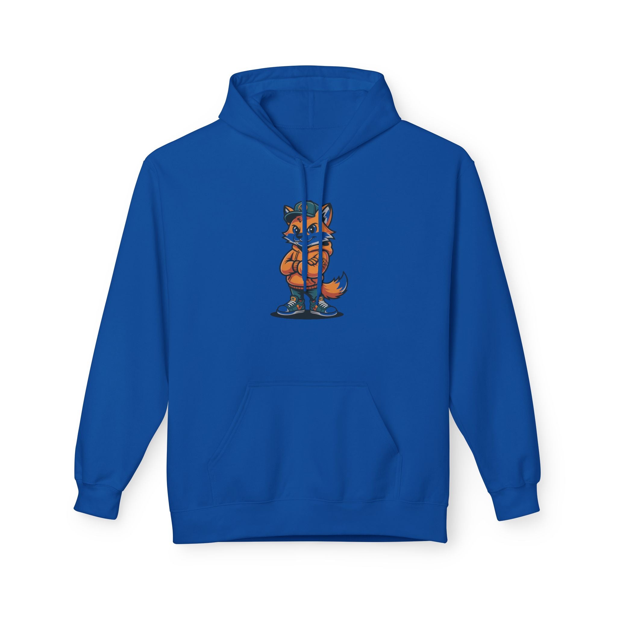 Fox Cartoon Hoodie Cute Red Fox Illustration Pullover