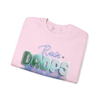 Rain Drops Crewneck Sweatshirt – Pastel Watercolor Raindrop