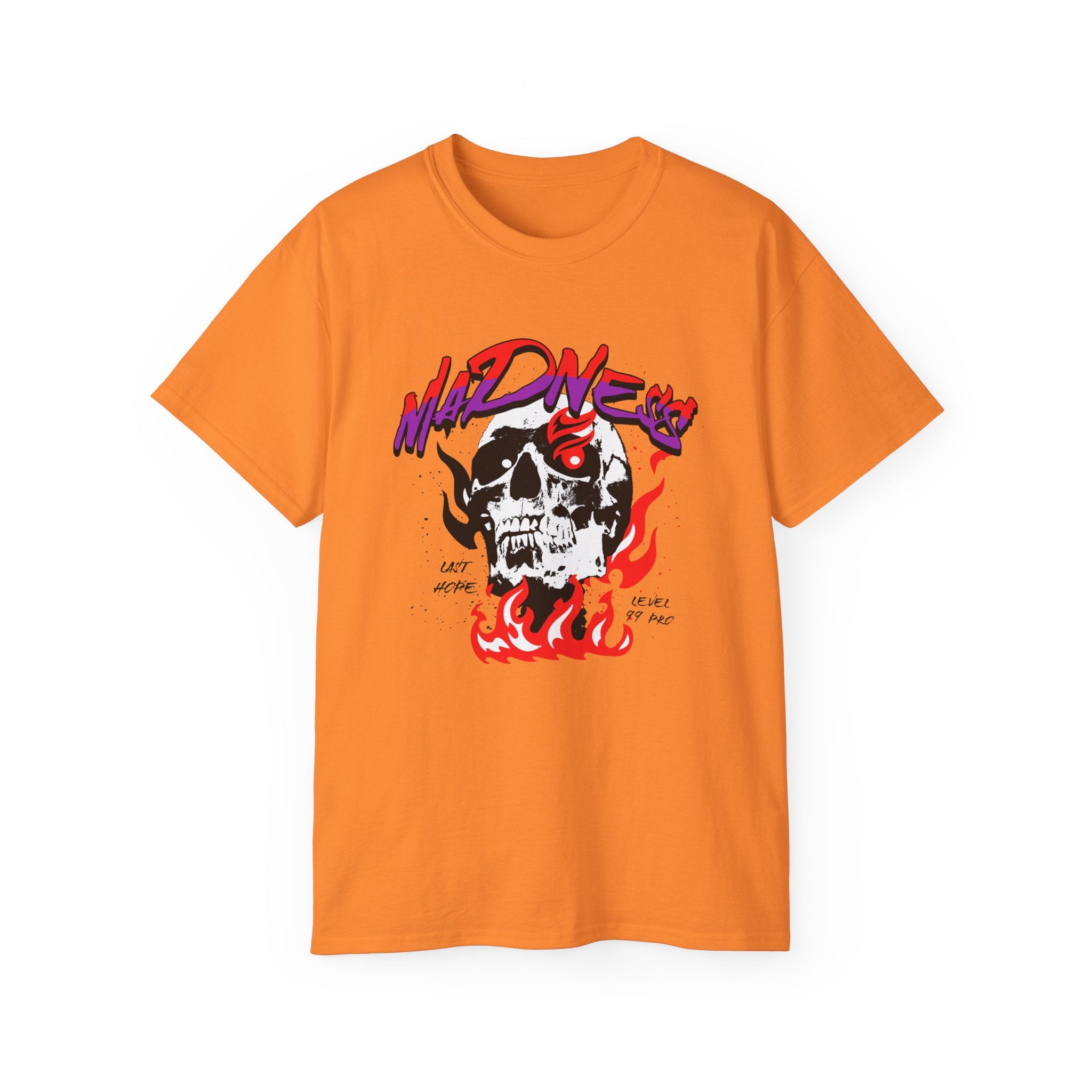 Skull Flames Tee — 'Madness' Graphic Cotton T-Shirt